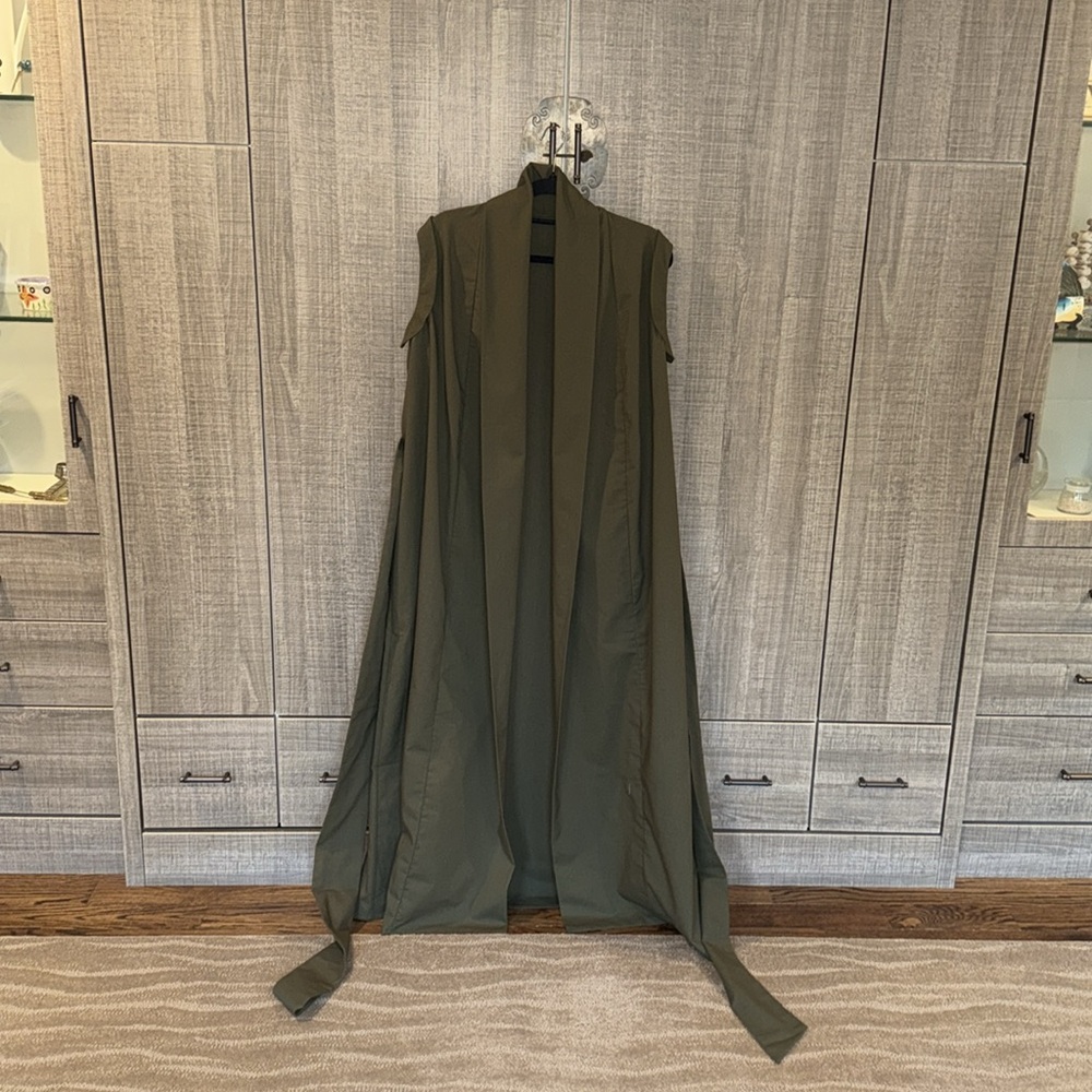 COMMENSE Cotton‎ & Linen Belted Sleeveless Open Front Long Dress - Picture 5 of 17